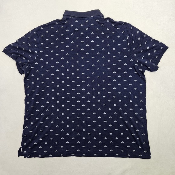Polo Ralph Lauren Classic Fit Polo Shirt Men's XXL Navy Blue All Over Print - Picture 4 of 7